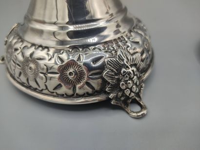 LONDON 1918

Pair of silver torches decorated...