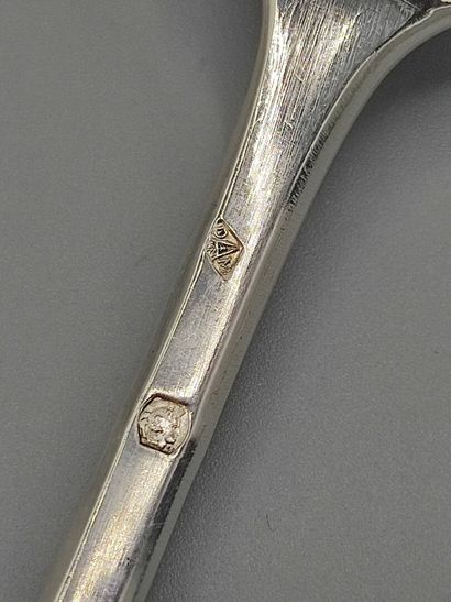 Service of forks (12) with oysters in silver...