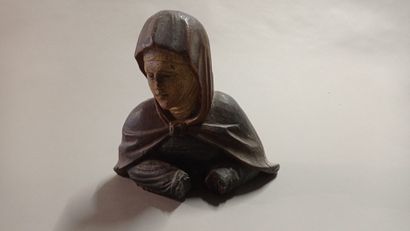 Bust of Holy Woman.

Carved polychrome wood...