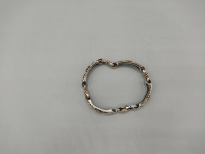 Yellow gold and silver bracelet with geometrical...