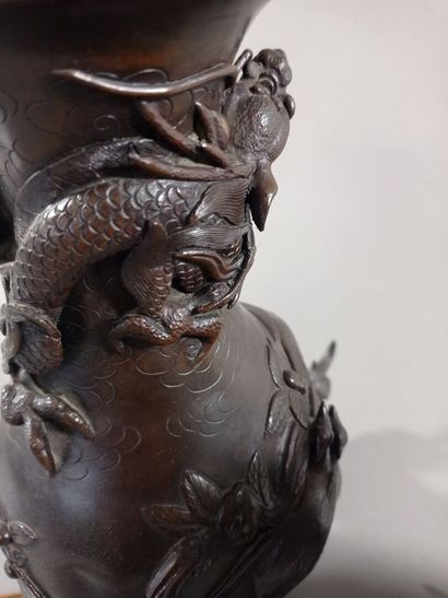 CHINE ou JAPON.

Paire de vases en bronze...