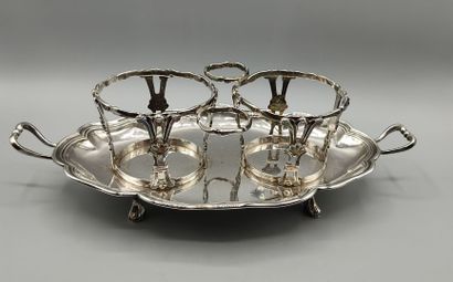 ARRAS 1785.

Porte-huilier en argent au plateau...