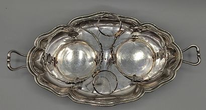 ARRAS 1785.

Porte-huilier en argent au plateau...