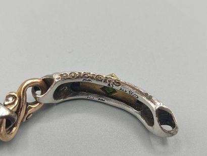 Yellow gold and silver bracelet with geometrical...