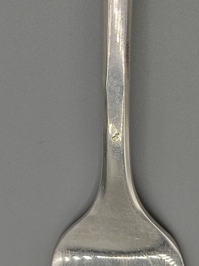 Service of forks (12) with oysters in silver...