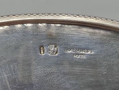 Pair of silver ramekins with openwork galleries...