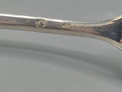 Service of forks (12) with oysters in silver...
