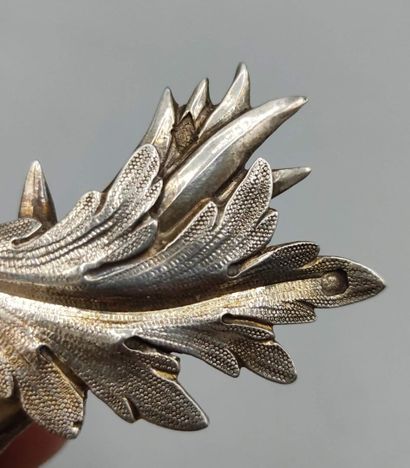 Pair of decorative silver elements (melted...