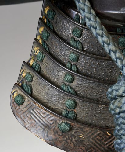 Casque de samouraï suji-bachi kabuto et menpo...