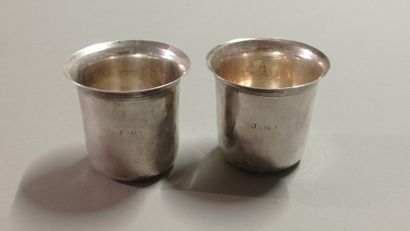 Two timbales which can form pair in silver....