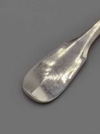 Service of forks (12) with oysters in silver...