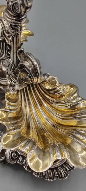 Large pair of silver and vermeil double-salters.

Salerons...
