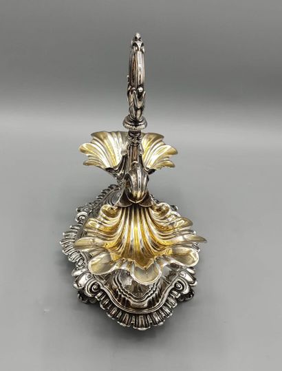 Large pair of silver and vermeil double-salters.

Salerons...