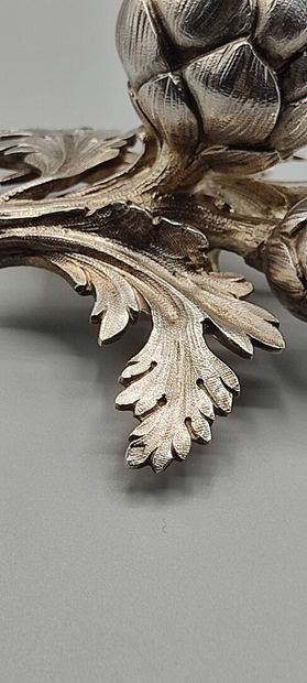 Pair of decorative silver elements (melted...