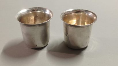 Two timbales which can form pair in silver....