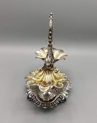 Large pair of silver and vermeil double-salters.

Salerons...
