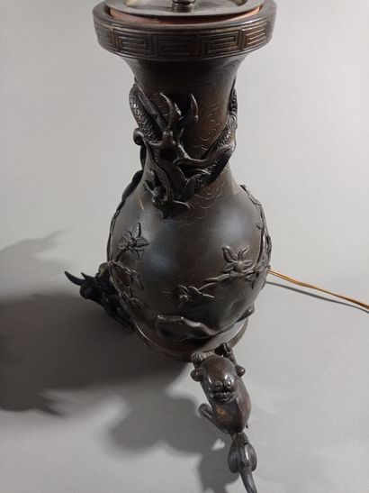 CHINE ou JAPON.

Paire de vases en bronze...