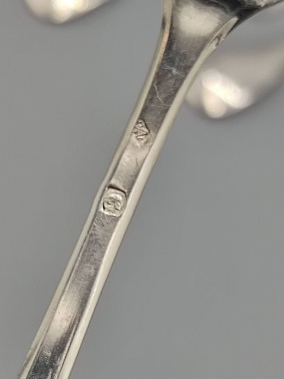 Service of forks (12) with oysters in silver...