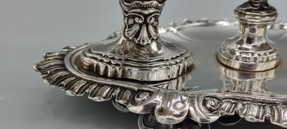Large pair of silver and vermeil double-salters.

Salerons...