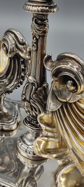 Large pair of silver and vermeil double-salters.

Salerons...
