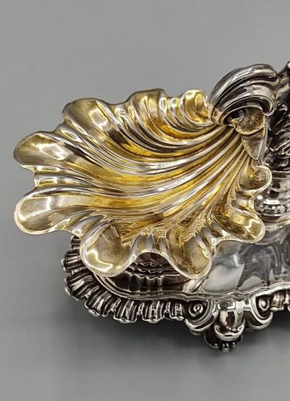 Large pair of silver and vermeil double-salters.

Salerons...