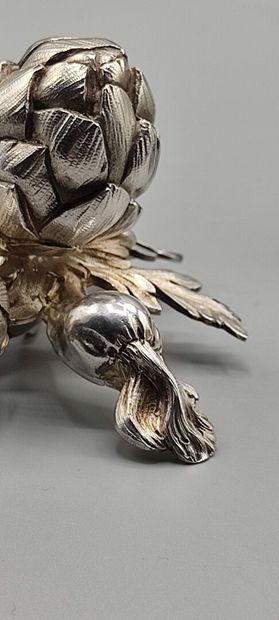Pair of decorative silver elements (melted...