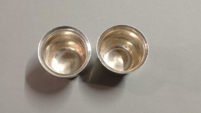 Two timbales which can form pair in silver....