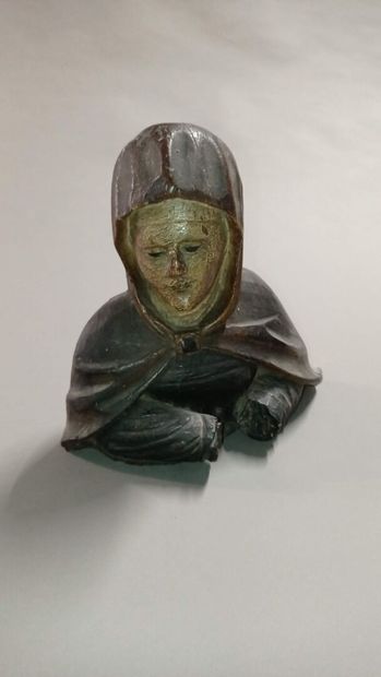 Bust of Holy Woman.

Carved polychrome wood...