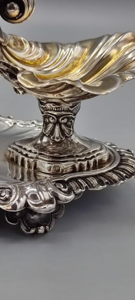 Large pair of silver and vermeil double-salters.

Salerons...