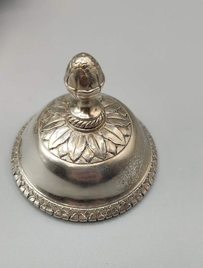 Silver inkwell / writing box with a bell...