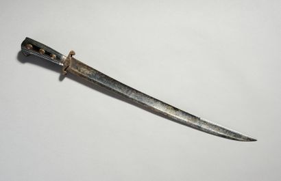 Épée.

Poignée en bois noirci à six rivets.

Garde...