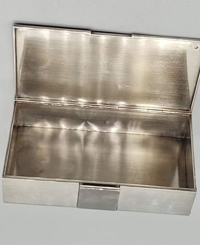Rectangular box entirely in silver with on...
