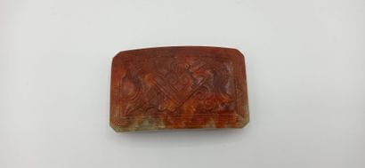 CHINE

Boucle de ceinture en jade (?) rouille...