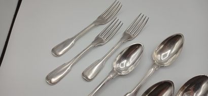 Rare partie de ménagère en argent modèle...