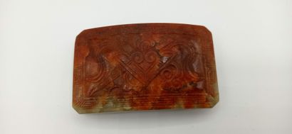 CHINE

Boucle de ceinture en jade (?) rouille...