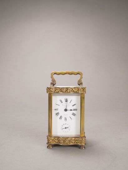 Pendulette d'officier en bronze et laiton...