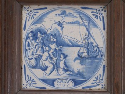 DELFT

Réunion de 10 carreaux de faience...