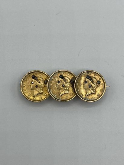 3 pièces en or de 1 dollar 