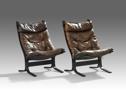 IGMAR RELLING (1920-2002).

Paire de fauteuils...