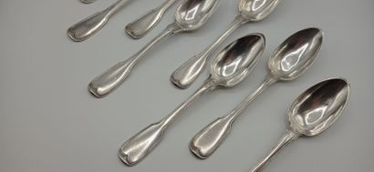 Rare partie de ménagère en argent modèle...