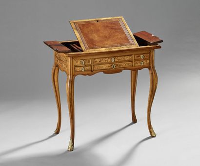 Table liseuse en bois de loupe et bois de...