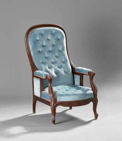 Curieux fauteuil de gynécologue en acajou...