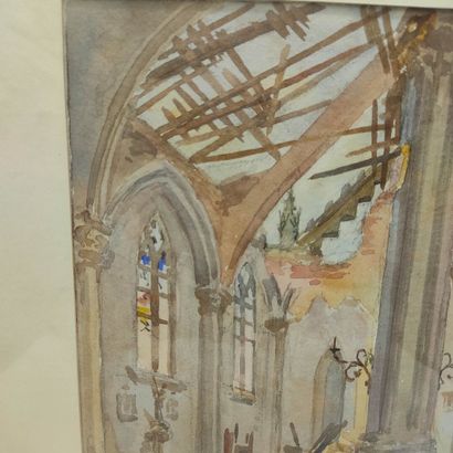 GOGOIS

Vue d'intérieur d'église, 1918

Aquarelle,...