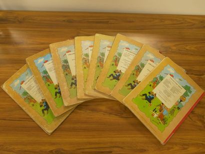 HERGE.

Réunion de 8 albums des aventures...