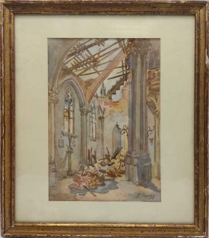 GOGOIS

Vue d'intérieur d'église, 1918

Aquarelle,...