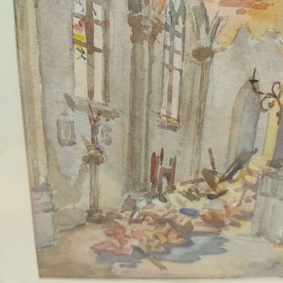 GOGOIS

Vue d'intérieur d'église, 1918

Aquarelle,...