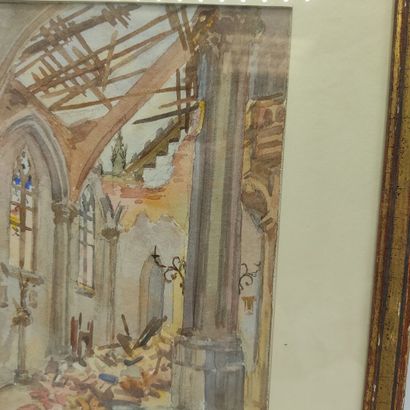 GOGOIS

Vue d'intérieur d'église, 1918

Aquarelle,...