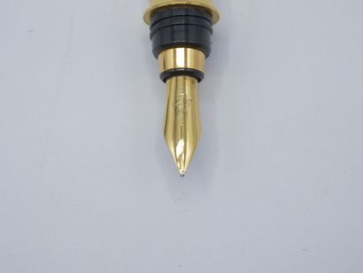 Stylo plume en métal argenté blanc et doré,...