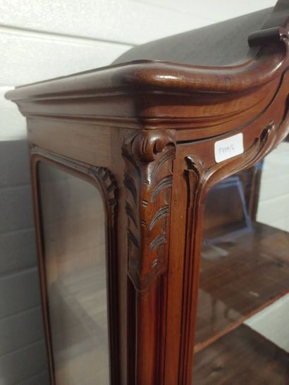 Petite vitrine en bois naturel.

Corniche...