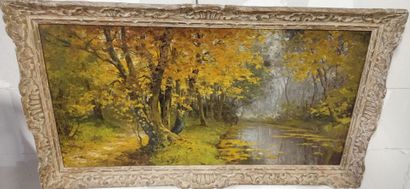 Drouet.

Paysage d'automne.

Huile sur panneau

Signée.

Dans...